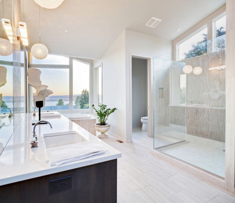 Stylish Bathroom with Glass Enclosure