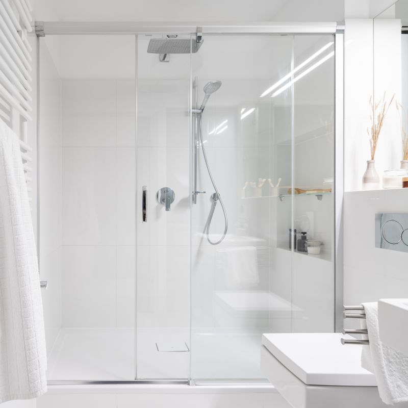 Open Concept Shower with Rain Head