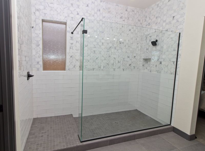 Walk-in Shower with Mosaic Tile Accents