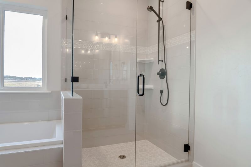 Shower with Framed Glass Door
